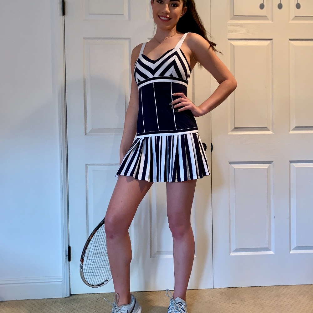 Fila Navy and White Striped Tennis Dress